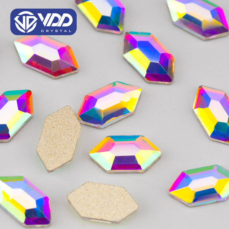 VDD 4x8mm - SAB28 100/500/1440Pcs Glass Shape Crystal Rhinestones Crystal AB Flatback Glitter Stones For DIY Nail Art Decorations SAB Series