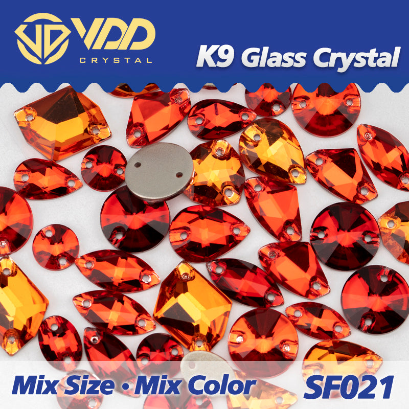 VDD SF021 20/50Pcs Mix Size AAAAA K9 Glass Sew On Rhinestones Sewing Crystal AB Flat Back Stones For Clothes Accessories Wedding Dress