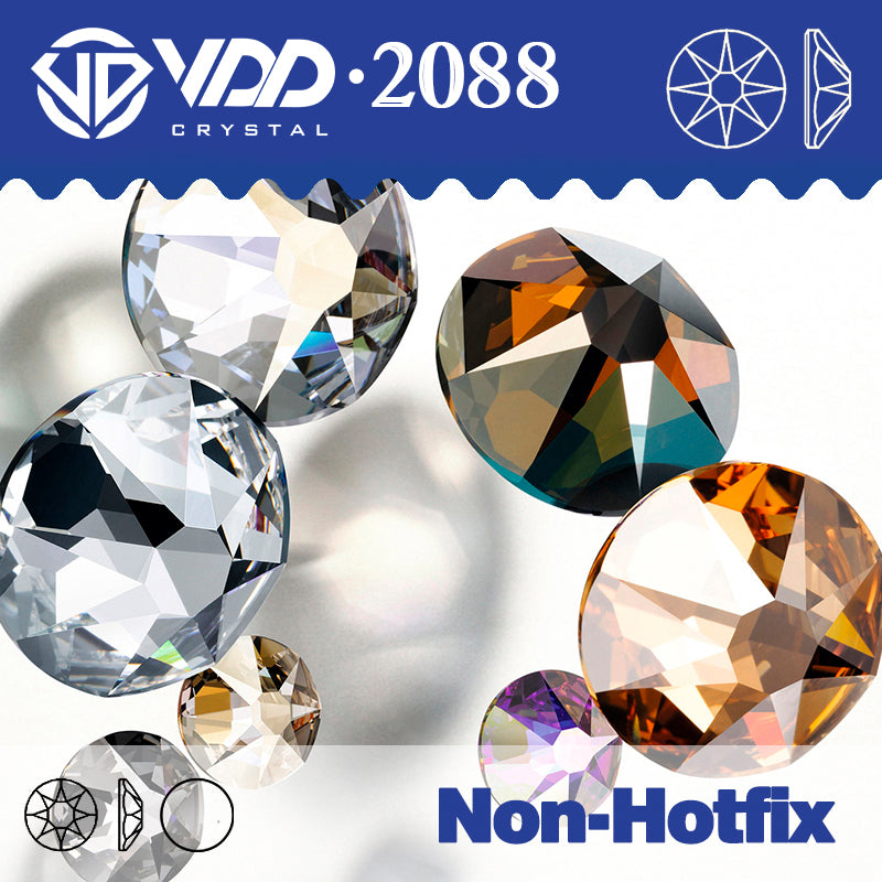 VDD 246 Fairy Violet 2088 Non-hotfix Rhinestones High Quality AAAAA 8 Big 8 Small Glass Crystal Flatback Strass Stones BD888-246