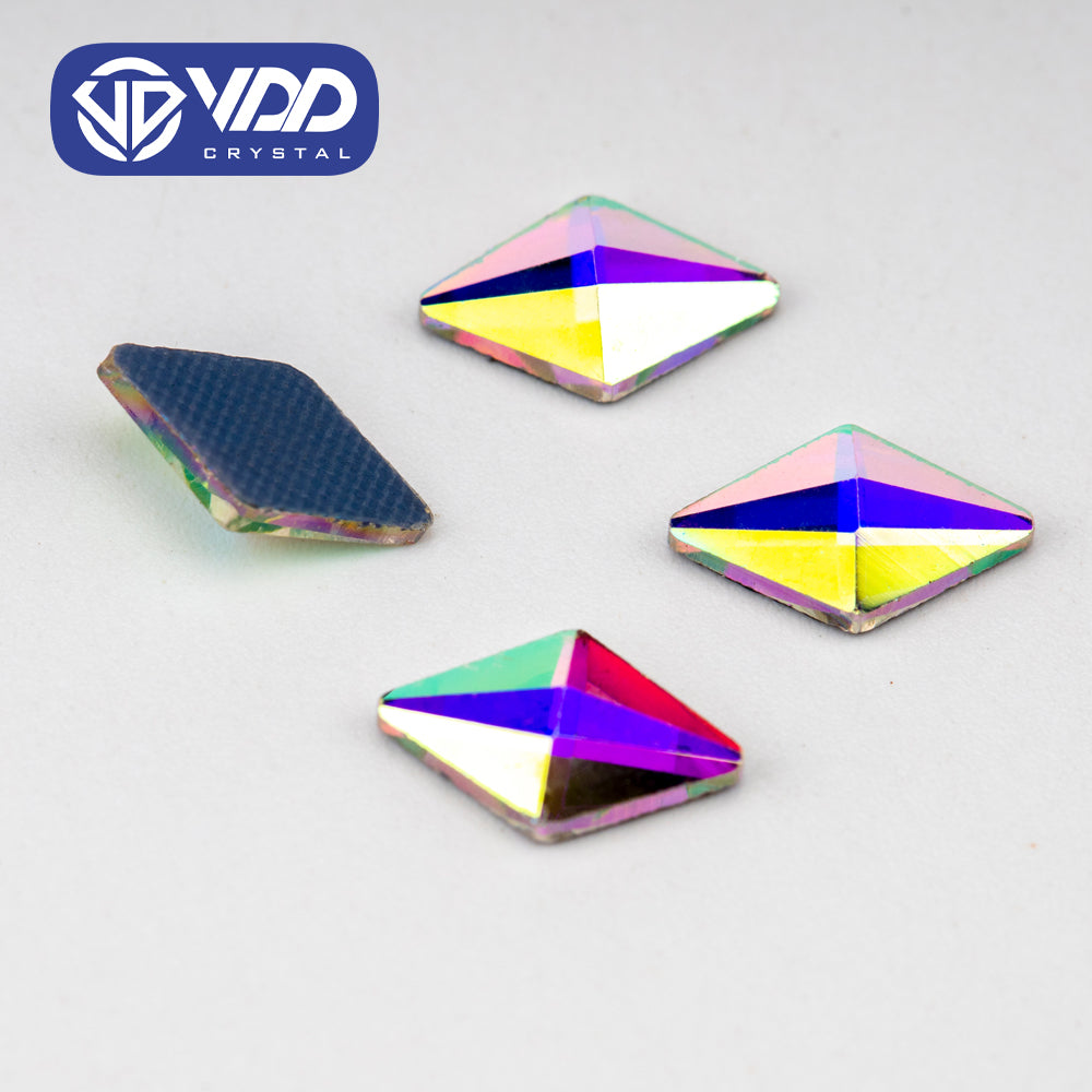 VDD 2604-6x10mm Wholesale 1440Pcs Rectangle Glass Rhinestones Crystal AB Flatback HotFix Strass Shape 3D Stones For Nail Art DIY Decorations