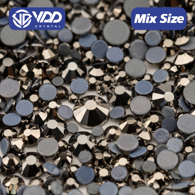VDD 065 Hematite Wholesale SS6-SS30 Hotfix Mix Size Glass Rhinestone Crystal Flat Back High Quality Strass Stones For DIY Clothes Accessories