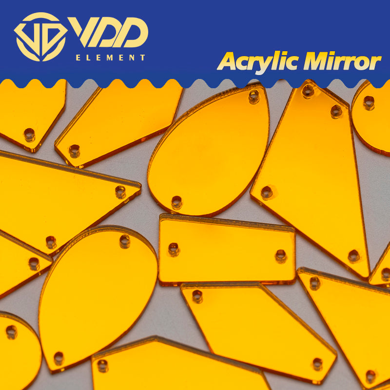 VDD 30/60/200Pcs Mix Size Sunflower Acrylic Mirror Sewing Rhinestones Sew On DIY Crafts Flat Back Stones For Garment Decorations