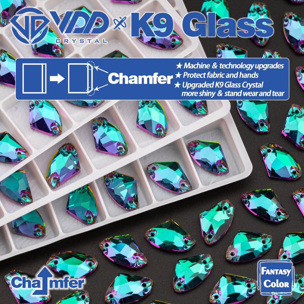 VDD Galactic 9x14mm 36Pcs Heliotrope Color Top Quality K9 Glass Sew on Rhinestones Crystal Flatback Stones Garment Decorations