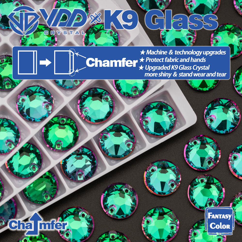VDD 8B-8S 12mm 40Pcs Heliotrope Color Top Quality K9 Glass Sew on Rhinestones Sewing Crystal Flatback Stones Garment Decorations