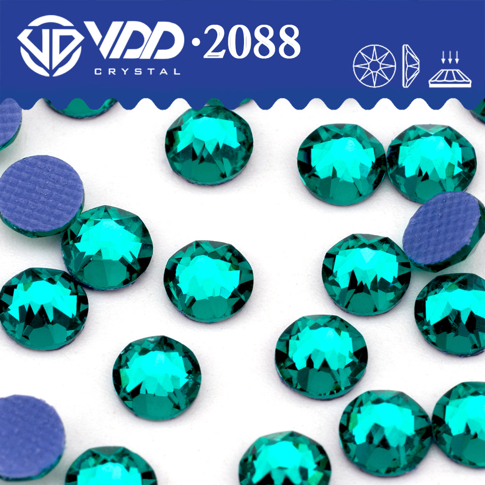 VDD 026 Blue Zircon SS16-SS30 High Quality Hot-Fix Glass 2088 Rhinestones Crystal Flatback 8 Big 8 Small DIY Clothes Decoration
