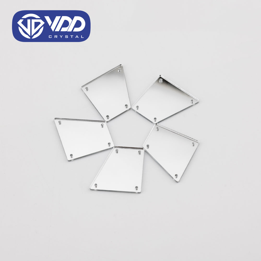 VDD 30/60/200Pcs H-27x26mm White Acrylic Mirror Sewing Rhinestones Sew On DIY Crafts Flat Back Sewing For Garment Decorations