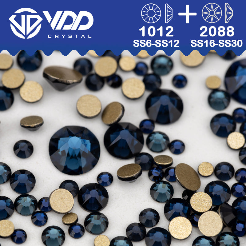 VDD 031 Montana Wholesale Mix Size SS6-SS30 High Quality Glass 2088 Rhinestones Crystal Gold Flatback Strass Stones Nail Art DIY Decorations