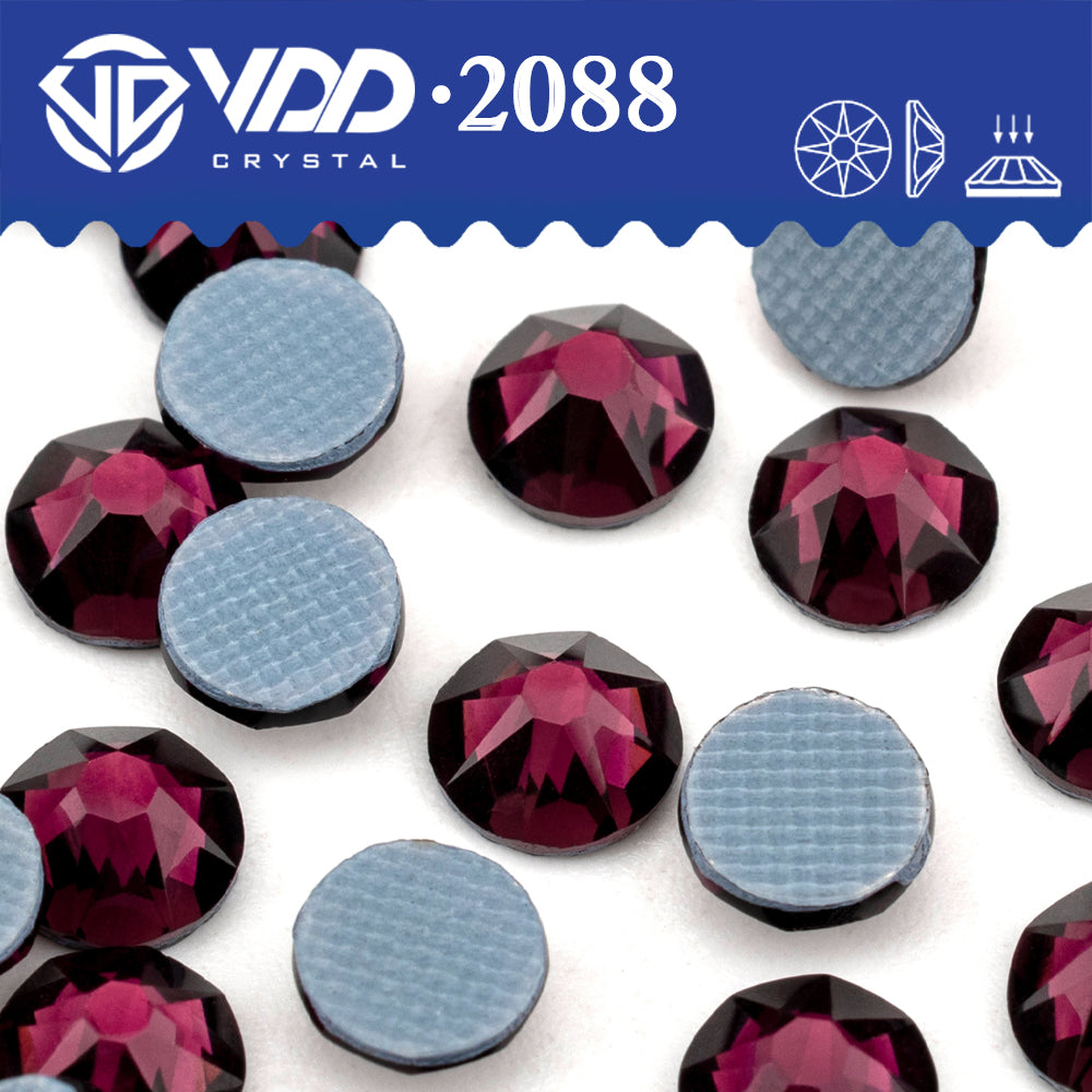 VDD 033 Amethyst SS16-SS30 High Quality Hot-Fix Glass 2088 Rhinestones Crystal Flatback 8 Big 8 Small DIY Clothes Decoration