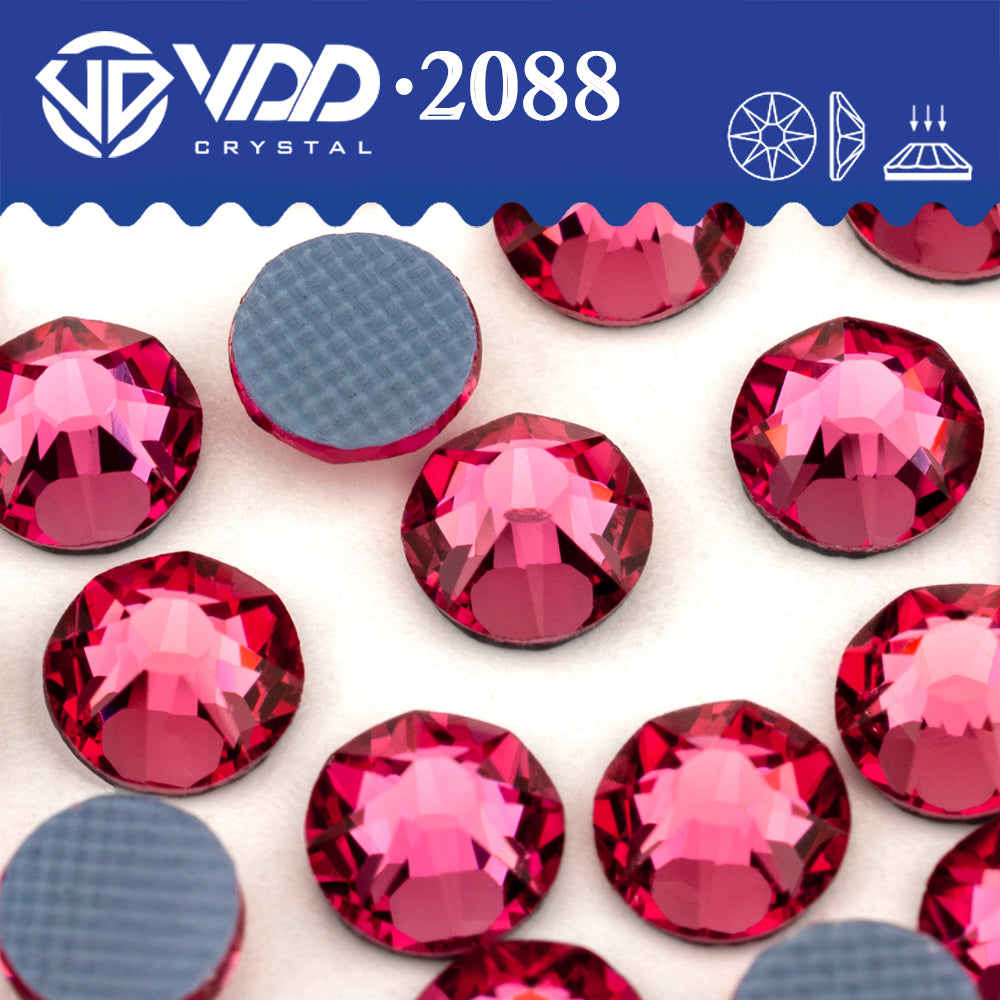 VDD 041 Rose SS16-SS30 High Quality Hot-Fix Glass 2088 Rhinestones Crystal Flatback 8 Big 8 Small DIY Clothes Decoration