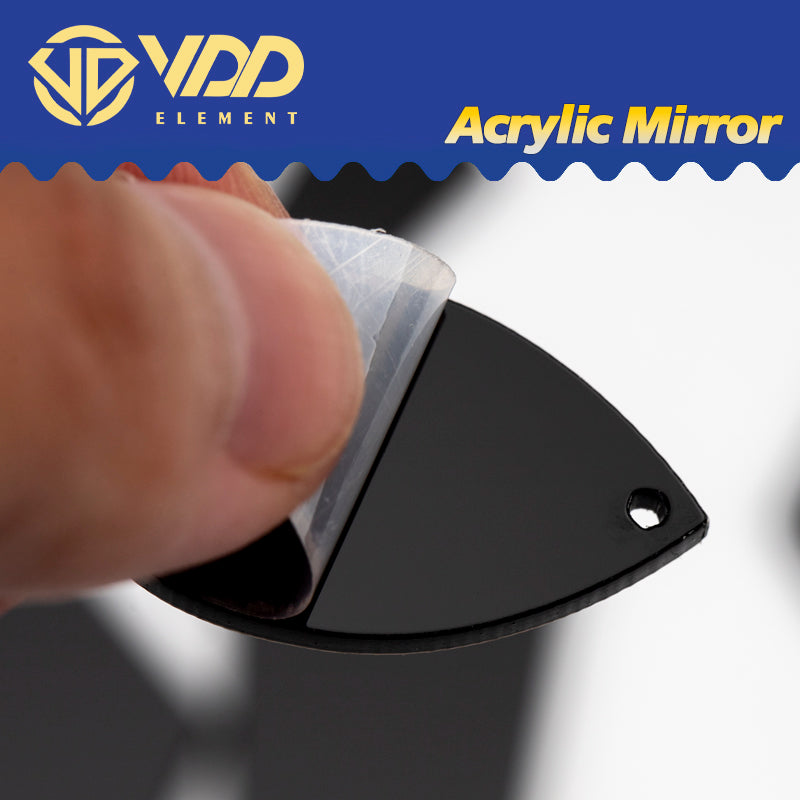 VDD 30/60/200Pcs MixSize Black Acrylic Mirror Sewing Rhinestones SewOn DIY Crafts FlatBack Sewing Stones For Garment Decorations