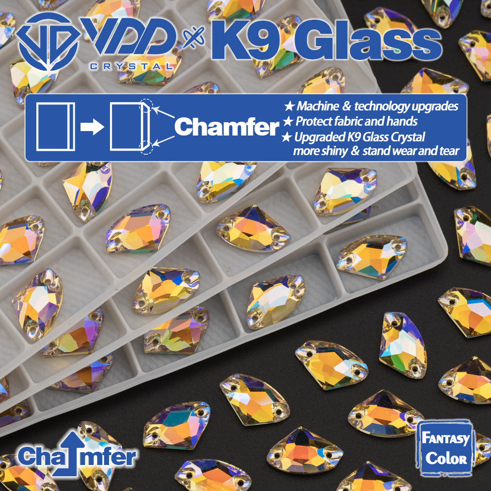 VDD Galactic 9x14mm 36Pcs Paradise Shine Color Top Quality K9 Glass Sew on Rhinestone Sewing Crystal Flatback Clothes Decoration
