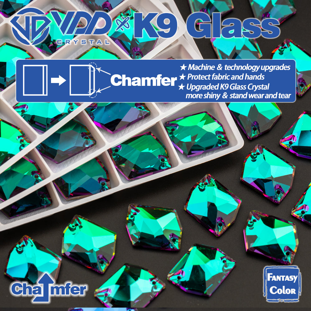 VDD Cosmic 17x21mm 15Pcs Heliotrope Color Top Quality K9 Glass Sew on Rhinestones Sewing Crystal Flatback Garment Decorations