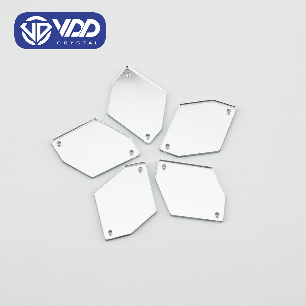VDD 30/60/200Pcs N-27x21mm White Acrylic Mirror Sewing Rhinestones Sew On DIY Crafts Flat Back Sewing For Garment Decorations