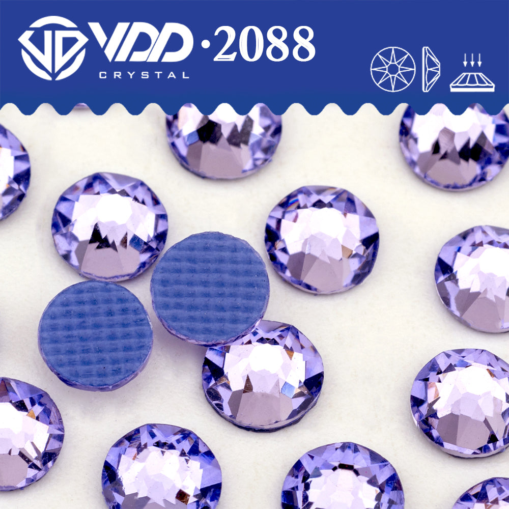 VDD 034 Violet SS16-SS30 High Quality Hot-Fix Glass 2088 Rhinestones Crystal Flatback 8 Big 8 Small DIY Clothes Decoration