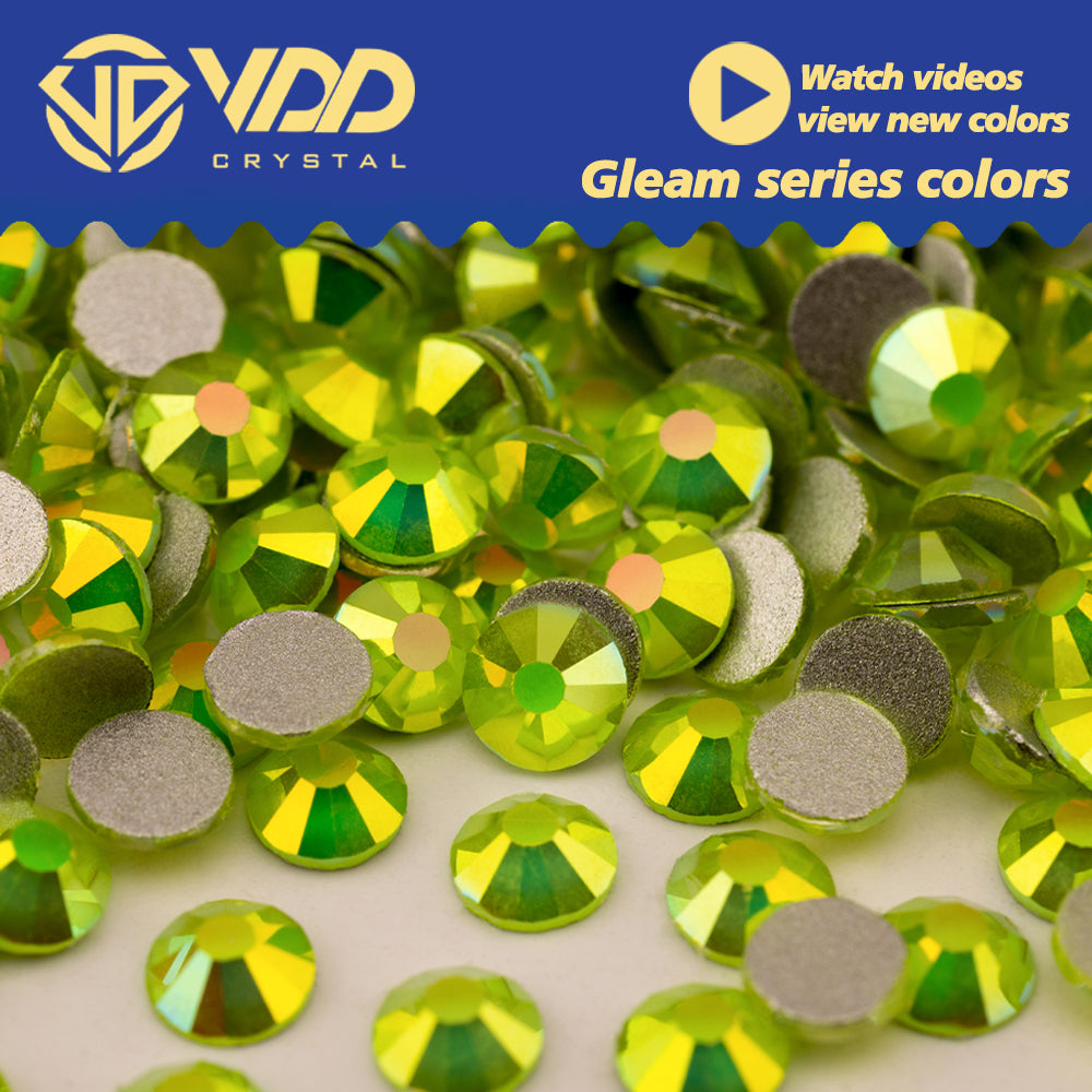 VDD 481 Gleam-Yellow SS4-SS30 High Quality Glass Rhinestones Crystal Flatback Strass Bright Stones For DIY Nail Art Accessories