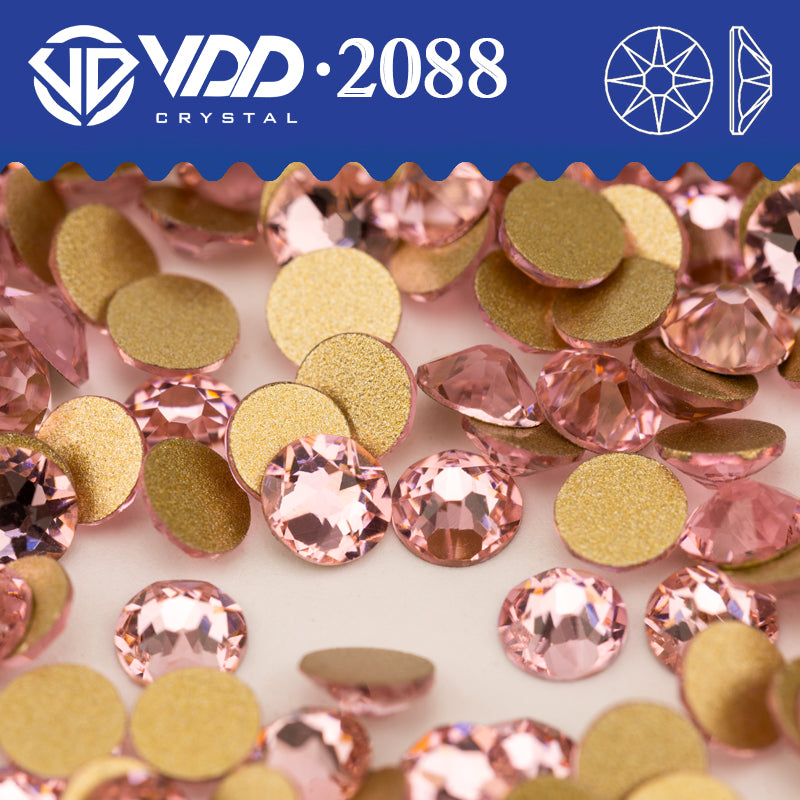 VDD 040 Light Rose SS16-SS30 High Quality AAAAA 2088 8 Big 8 Small Rhinestone Flatback Glitter Stone Crafts Nail Art Accessories