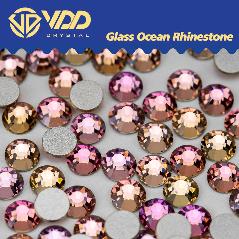 VDD 121 Pink Champagne Ocean Series High Quality Non-hotfix Glass Crystal Rhinestones Flatback Strass Stones