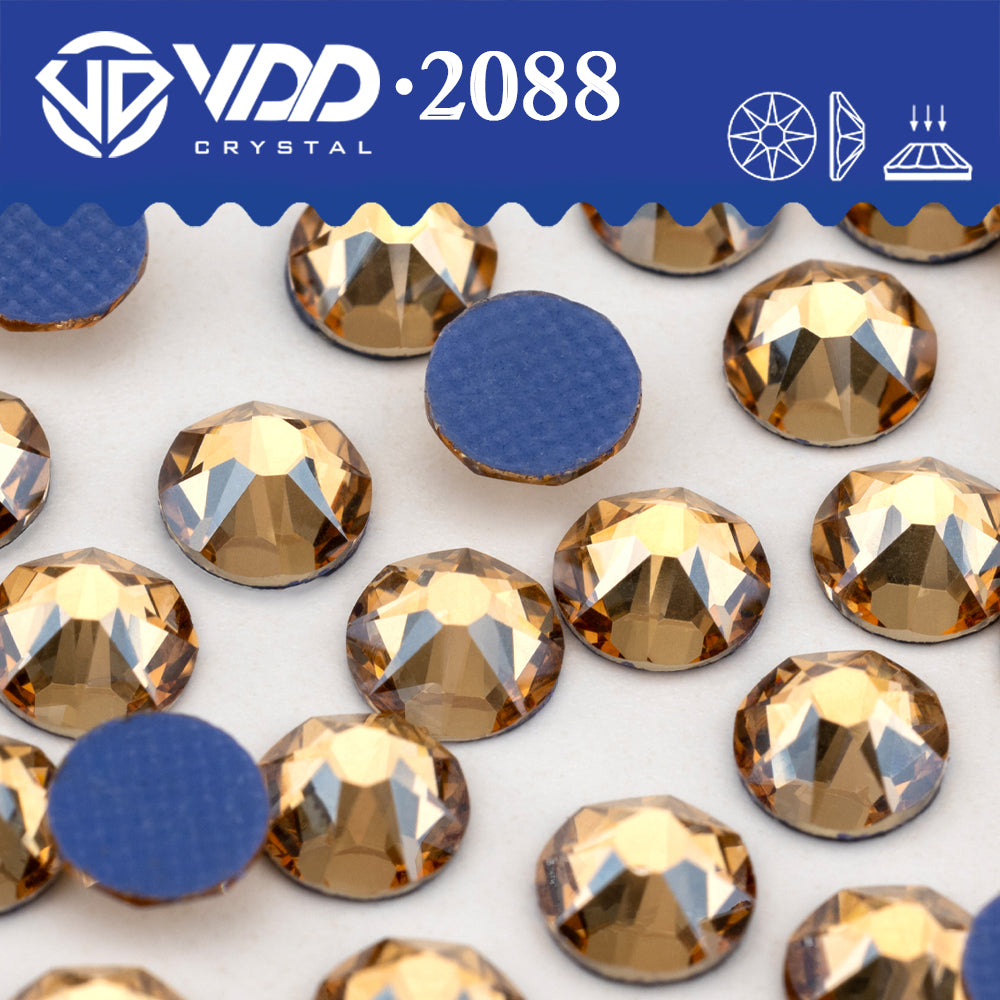 VDD 058 Golden Shadow SS16-SS30 High Quality Hot-Fix Glass 2088 Rhinestones Crystal Flatback 8 Big 8 Small DIY Clothes Decoration