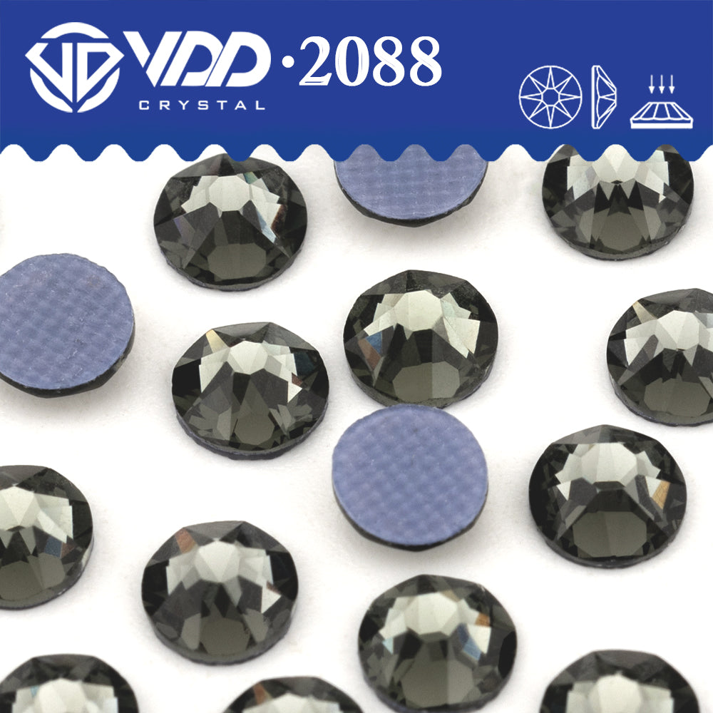 VDD 003 Black Diamond SS16-SS30 High Quality Hot-Fix Glass 2088 Rhinestones Crystal Flatback 8 Big 8 Small DIY Clothes Decoration