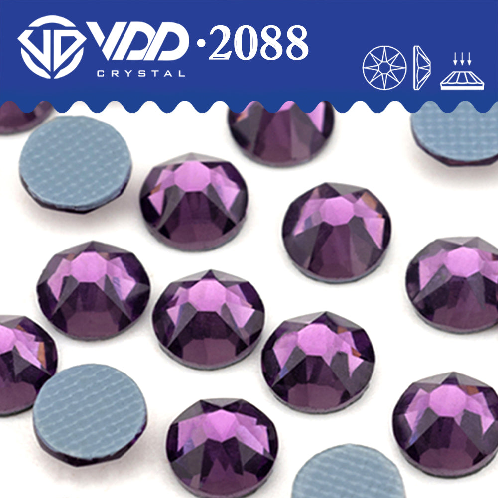 VDD 035 Tanzanite SS16-SS30 High Quality Hot-Fix Glass 2088 Rhinestones Crystal Flatback 8 Big 8 Small DIY Clothes Decoration