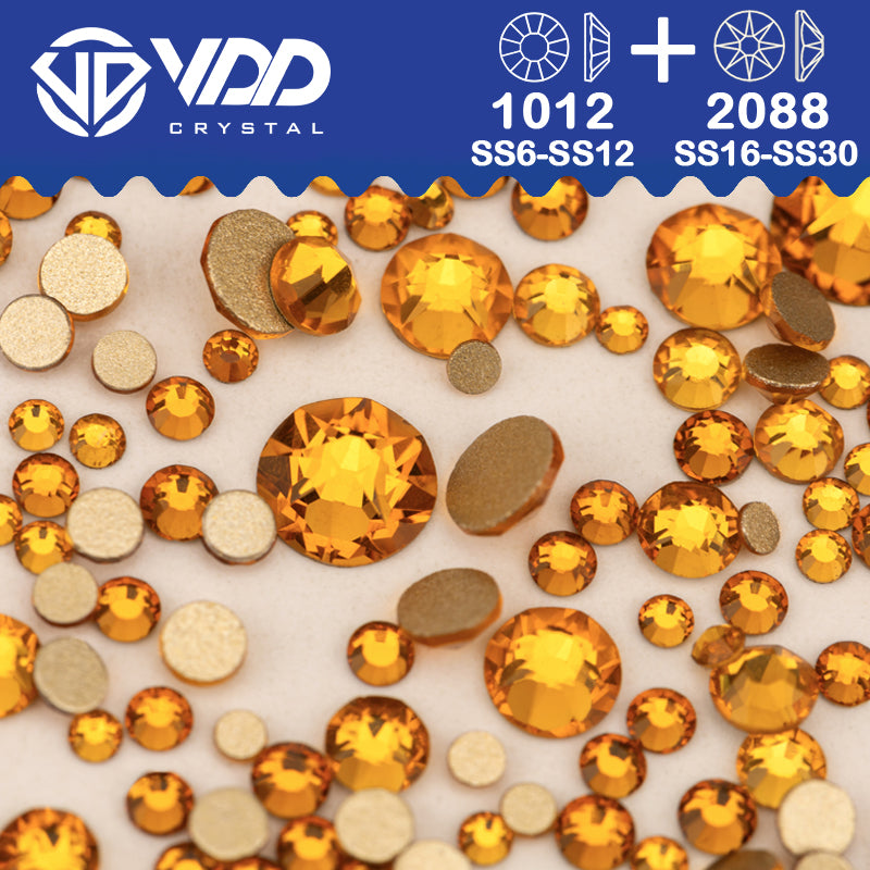 VDD 006 Topaz SS16-SS30 High Quality AAAAA 2088 8 Big 8 Small Rhinestone Flatback Glitter Stone Crafts Nail Art Accessories