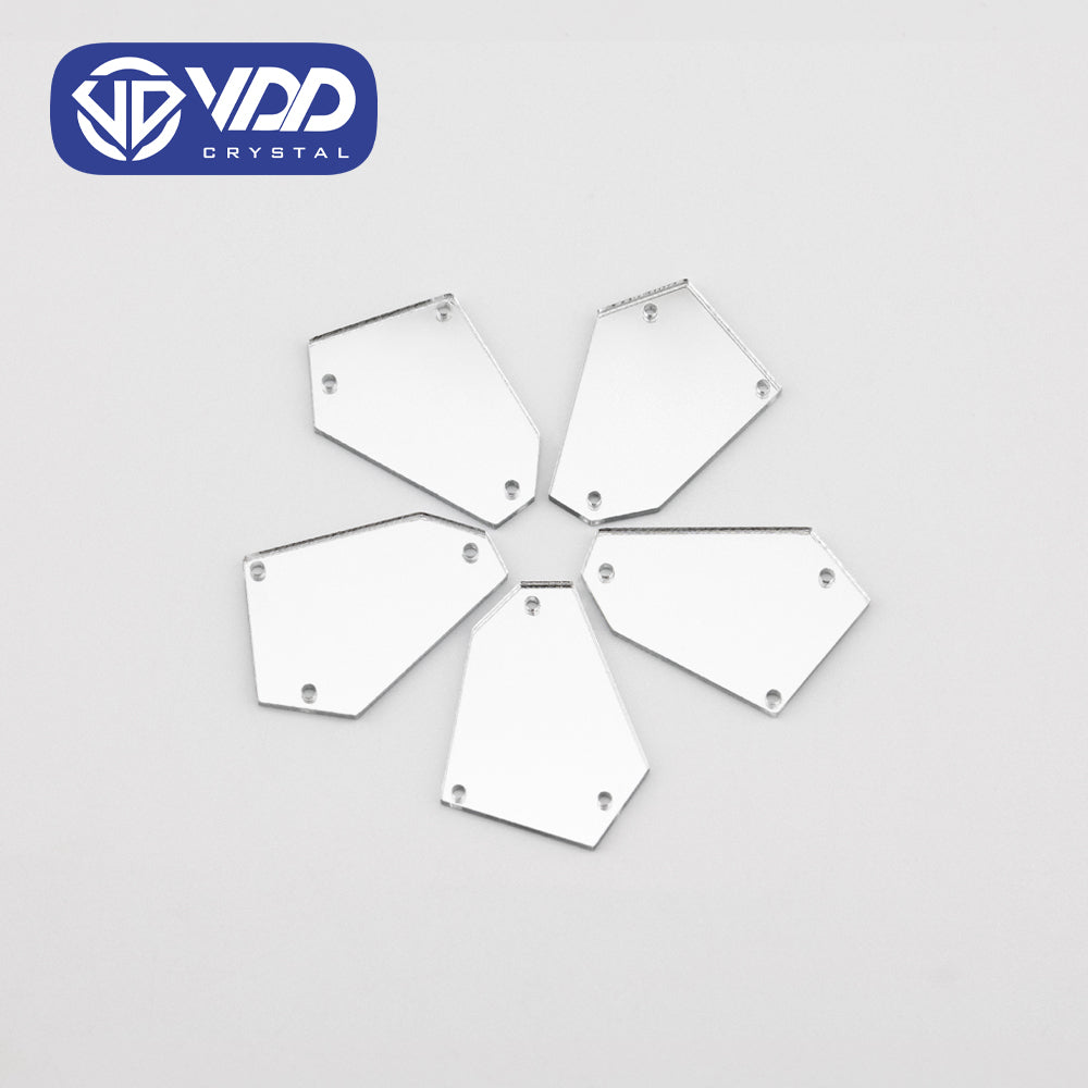 VDD 30/60/200Pcs L-32x23mm White Acrylic Mirror Sewing Rhinestones Sew On DIY Crafts Flat Back Sewing For Garment Decorations
