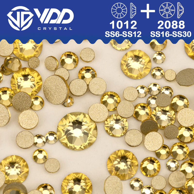 VDD 004 Jonquil SS16-SS30 High Quality AAAAA 2088 8 Big 8 Small Rhinestone Flatback Glitter Stone Crafts Nail Art Accessories
