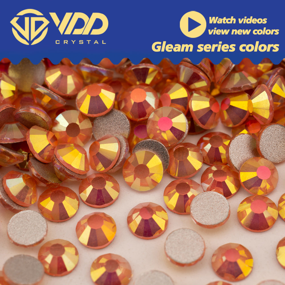 VDD 485 Gleam-Honey SS4-SS30 High Quality Glass Rhinestones Crystal Flatback Strass Bright Stones For DIY Nail Art Accessories