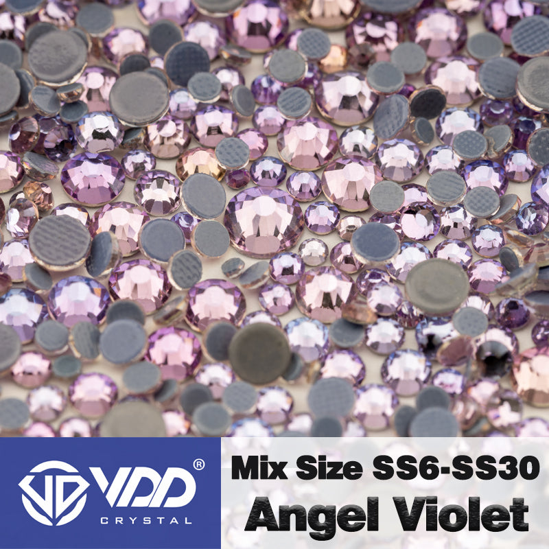 VDD 037 Angel Violet Wholesale SS6-SS30 Hotfix Mix Size Glass Rhinestone Crystal Flat Back High Quality Strass Stones For DIY Clothes Accessories
