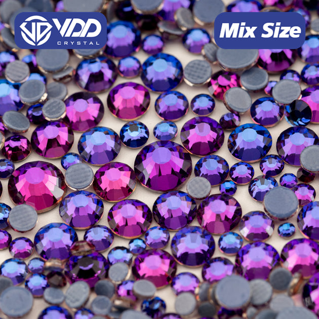 VDD 036 Purple Velvet Wholesale SS6-SS30 Hotfix Mix Size Glass Rhinestone Crystal Flat Back High Quality Strass Stones For DIY Clothes Accessories