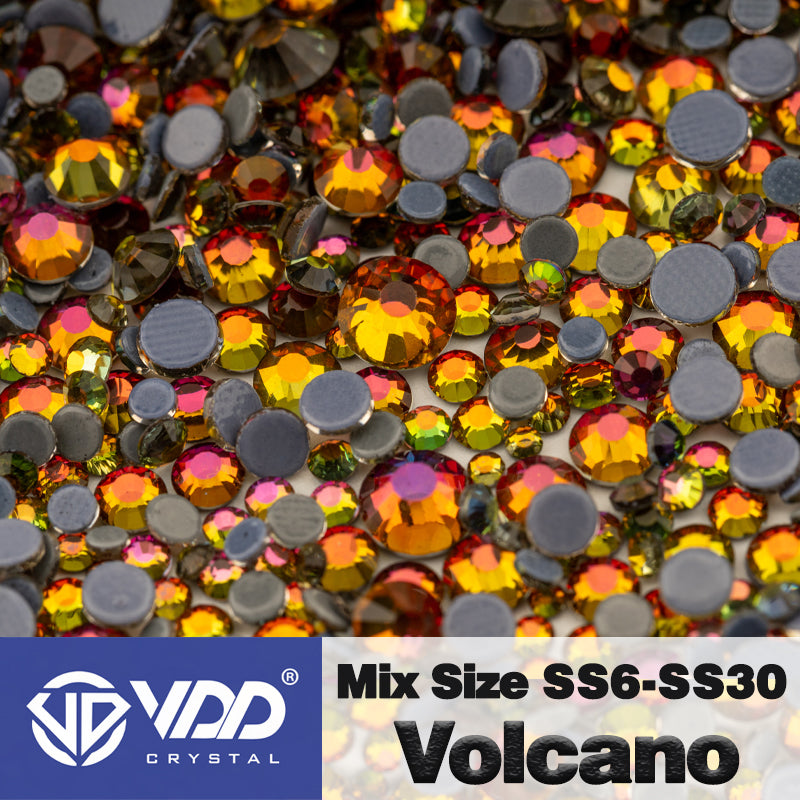 VDD 062 Volcano Wholesale SS6-SS30 Hotfix Mix Size Glass Rhinestone Crystal Flat Back High Quality Strass Stones For DIY Clothes Accessories