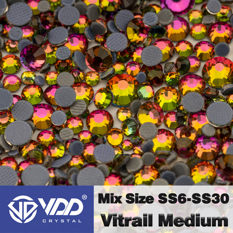 VDD 039 Vitrail Medium Wholesale SS6-SS30 Hotfix Mix Size Glass Rhinestone Crystal Flat Back High Quality Strass Stones For DIY Clothes Accessories