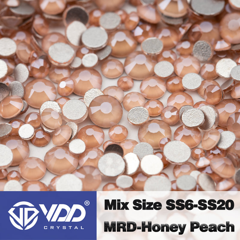 VDD 143 MRD-Honey Peach Mix Size SS6-SS20 High Quality Glass Rhinestones Crystal Flatback Glitter Stones Nail Art DIY Crafts Decorations