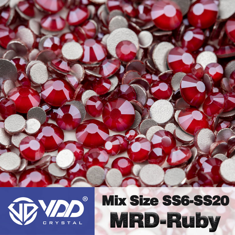 VDD 144 MRD-Ruby Mix Size SS6-SS20 High Quality Glass Rhinestones Crystal Flatback Glitter Stones Nail Art DIY Crafts Decorations