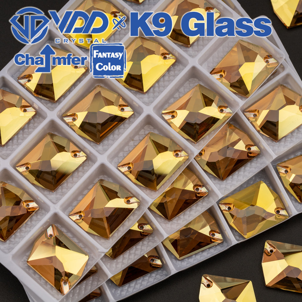 VDD Cosmic 17x21mm 15Pcs Sunshine Color K9 Glass Sew on Rhinestones Sewing Crystals Flat Back Stones for Clothes Accessories