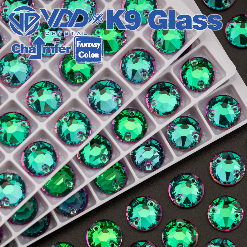 VDD 8B-8S 12mm 40Pcs Heliotrope Color Top Quality K9 Glass Sew on Rhinestones Sewing Crystal Flatback Stones Garment Decorations