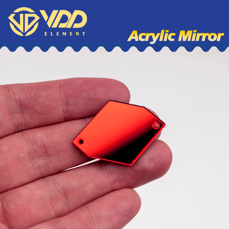 VDD 30/60/200Pcs Mix Size Red Orange Acrylic Mirror Sewing Rhinestones Sew On DIY Crafts FlatBack Stones For Garment Decorations