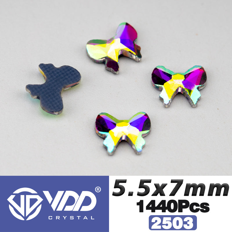 VDD 2503-5.5x7mm Wholesale 1440Pcs Rectangle Glass Rhinestones Crystal AB Flatback HotFix Strass Shape 3D Stones For Nail Art DIY Decorations