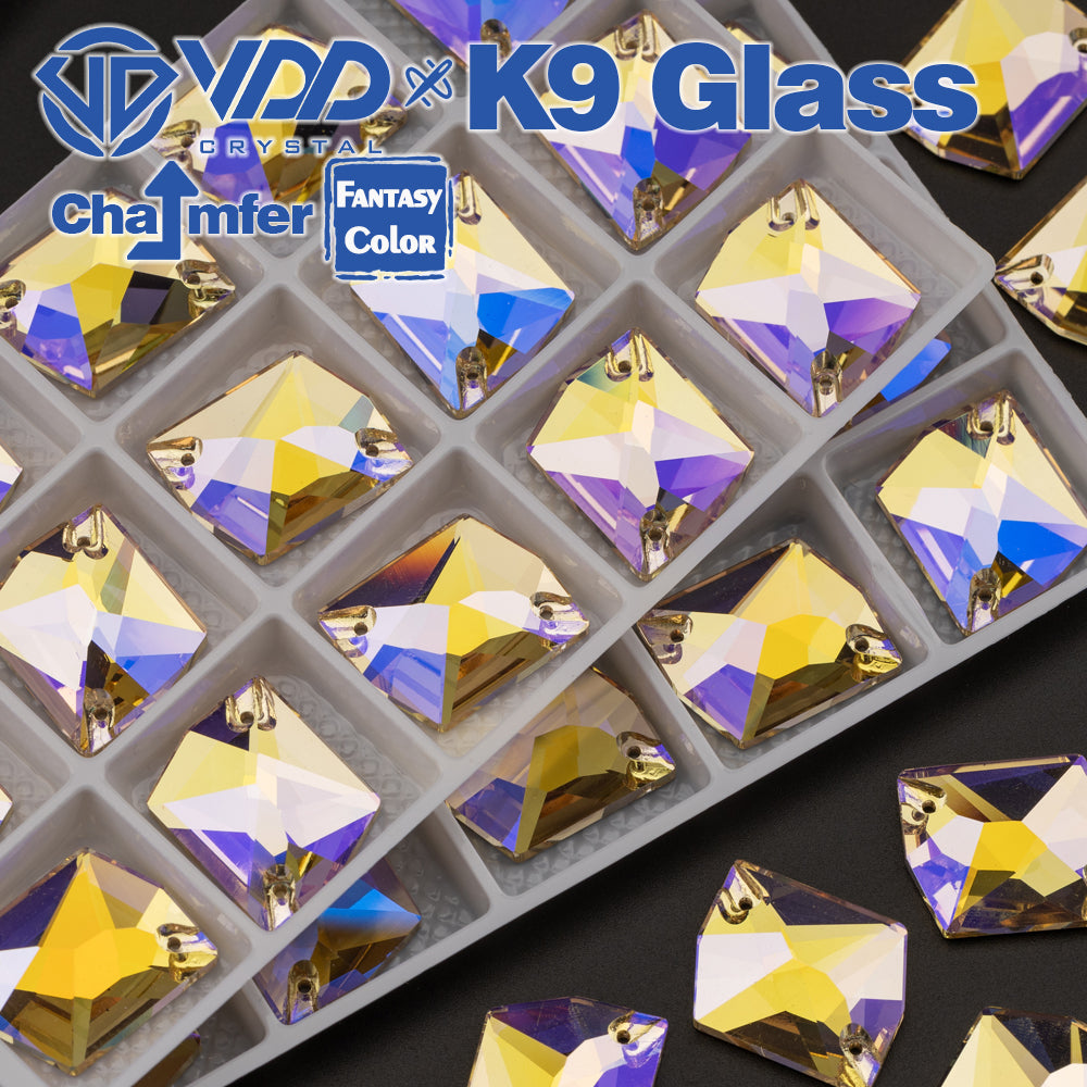 VDD Cosmic 17x21mm 15Pcs Paradise Shine Color Top Quality K9 Glass Sew on Rhinestone Sewing Crystal Flatback Clothes Decorations