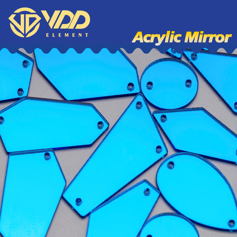 VDD 30/60/200Pcs Mix Size Ocean Acrylic Mirror Sewing Rhinestones Sew On DIY Crafts Flat Back Stones For Garment Decorations
