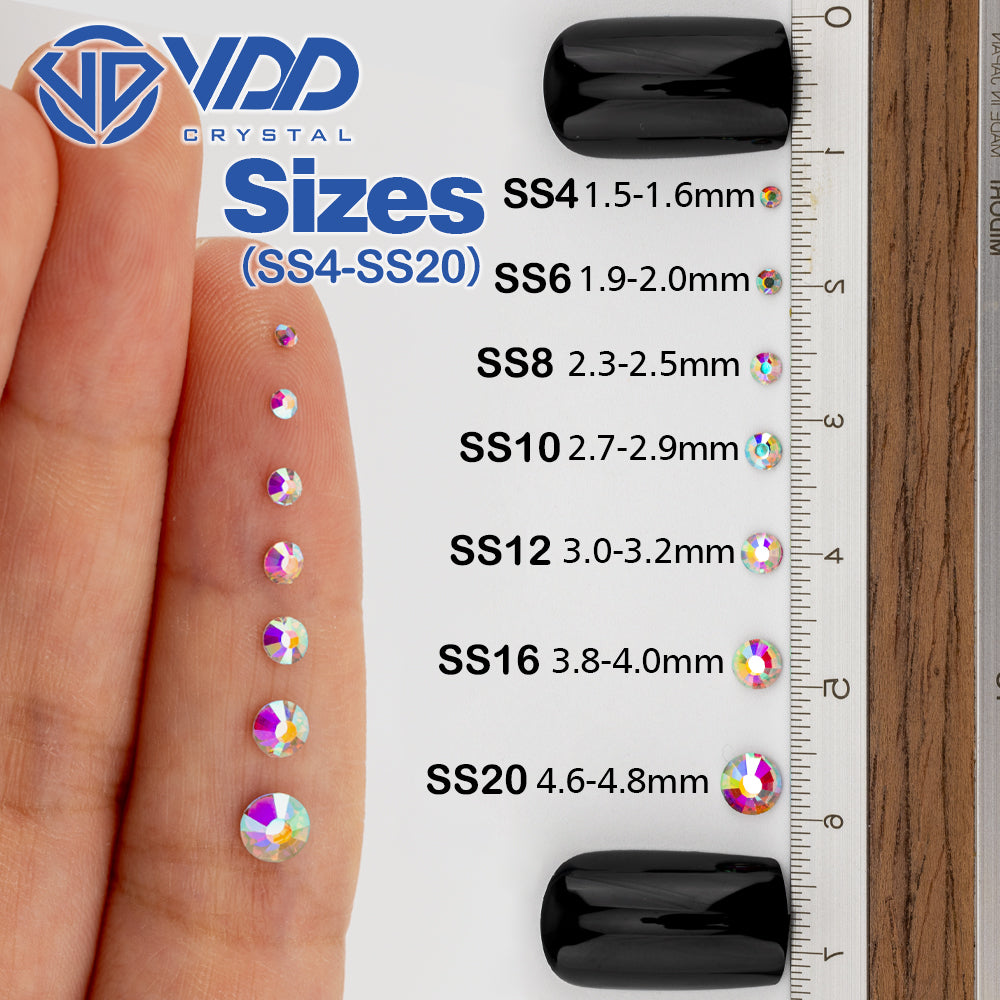 VDD 223 Sea Light High Quality Glass Rhinestones Crystal Gold Flatback Strass Stones For Nail Art Crafts DIY Decorations
