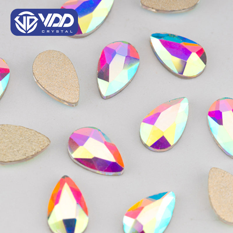 VDD 5.2x8mm - SAB07 100/500/1440Pcs Glass Shape Crystal Rhinestones Crystal AB Flatback Glitter Stones For DIY Nail Art Decorations SAB Series