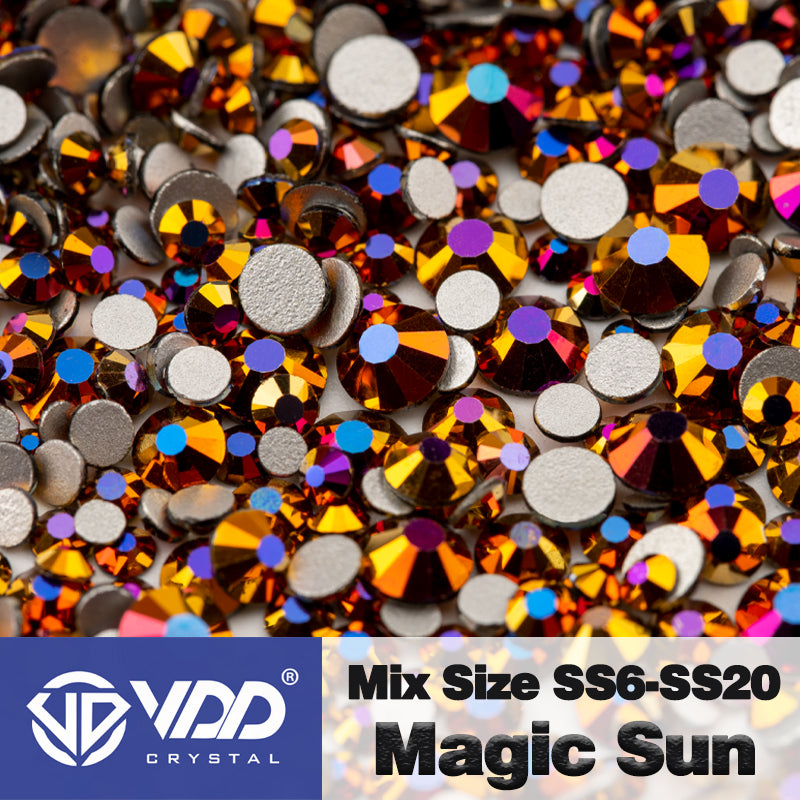 VDD 164 Magic Sun Mix Size SS6-SS20 High Quality Glass Rhinestones Crystal Flatback Glitter Stones Nail Art DIY Crafts Decorations