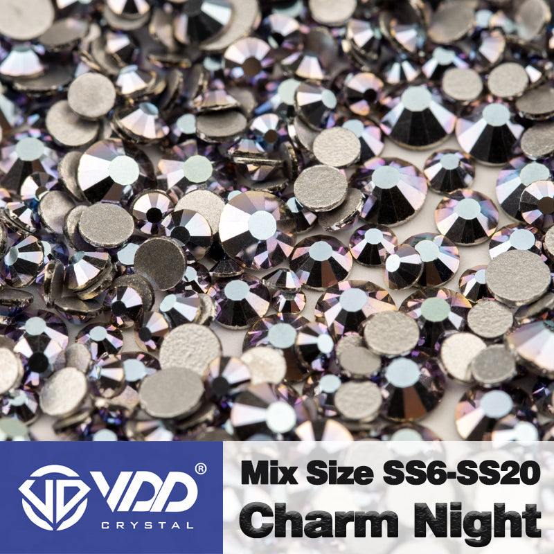VDD 170 Charm Night Mix Size SS6-SS20 High Quality Glass Rhinestones Crystal Flatback Glitter Stones Nail Art DIY Crafts Decorations