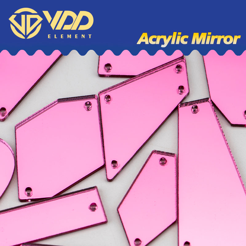 VDD 30/60/200Pcs Mix Size Rose Acrylic Mirror Sewing Rhinestones Sew On DIY Crafts Flat Back Stones For Garment Decorations