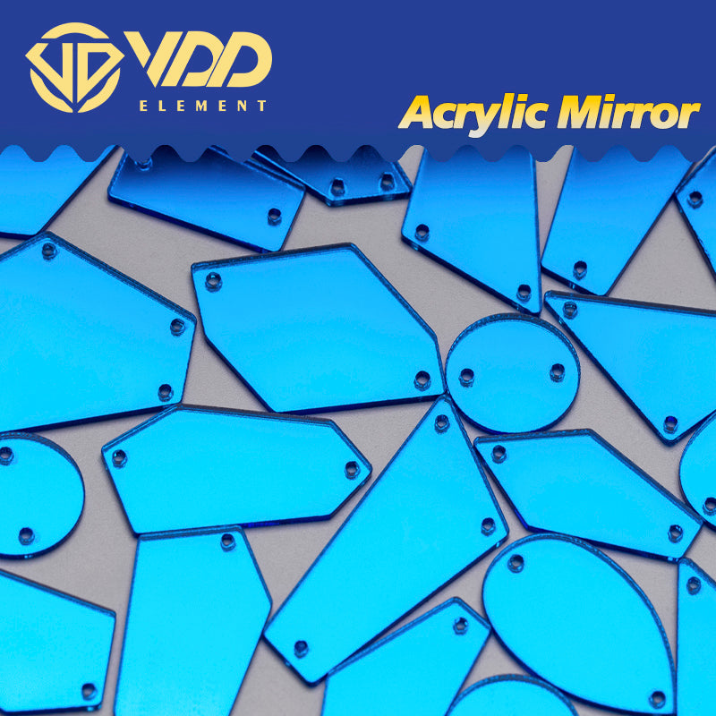 VDD 30/60/200Pcs Mix Size Ocean Acrylic Mirror Sewing Rhinestones Sew On DIY Crafts Flat Back Stones For Garment Decorations