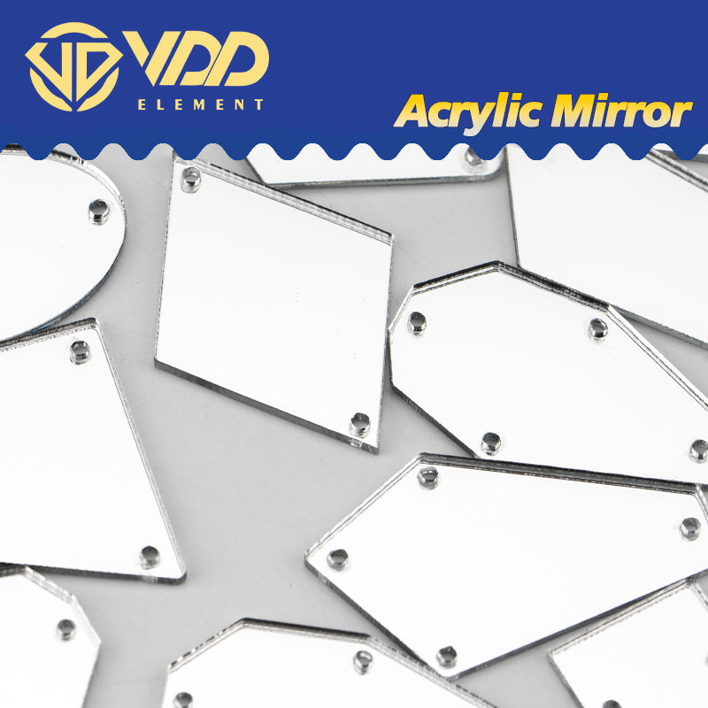 VDD 30/60/200Pcs MixSize White Acrylic Mirror Sewing Rhinestones Sew On DIY Crafts FlatBack Sewing Stones For Garment Decorations
