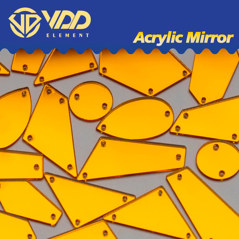 VDD 30/60/200Pcs Mix Size Sunflower Acrylic Mirror Sewing Rhinestones Sew On DIY Crafts Flat Back Stones For Garment Decorations