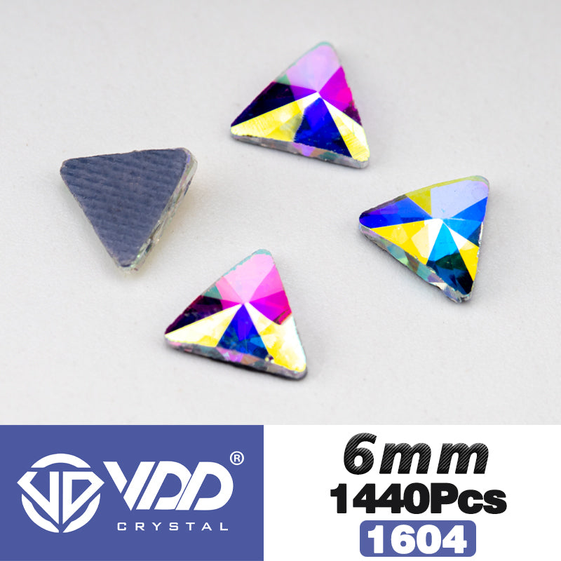 VDD 1604-6mm Wholesale 1440Pcs Rectangle Glass Rhinestones Crystal AB Flatback HotFix Strass Shape 3D Stones For Nail Art DIY Decorations