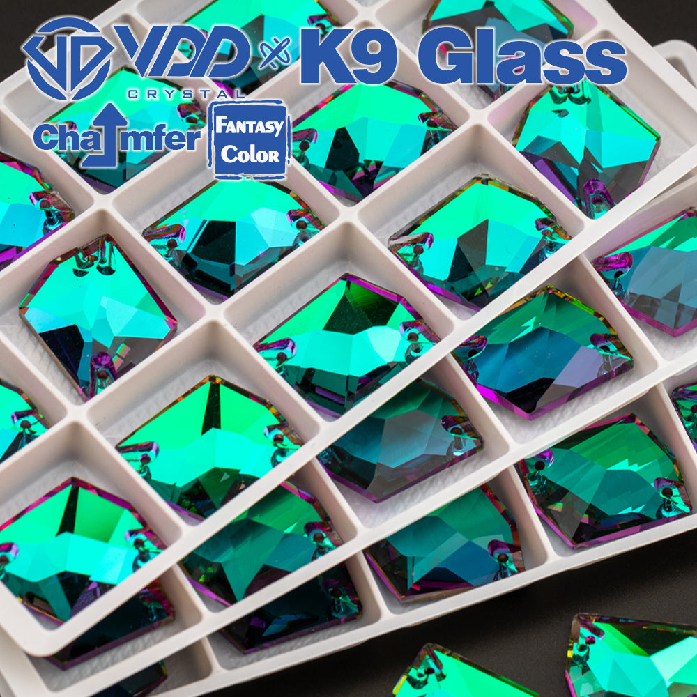 VDD Cosmic 17x21mm 15Pcs Heliotrope Color Top Quality K9 Glass Sew on Rhinestones Sewing Crystal Flatback Garment Decorations